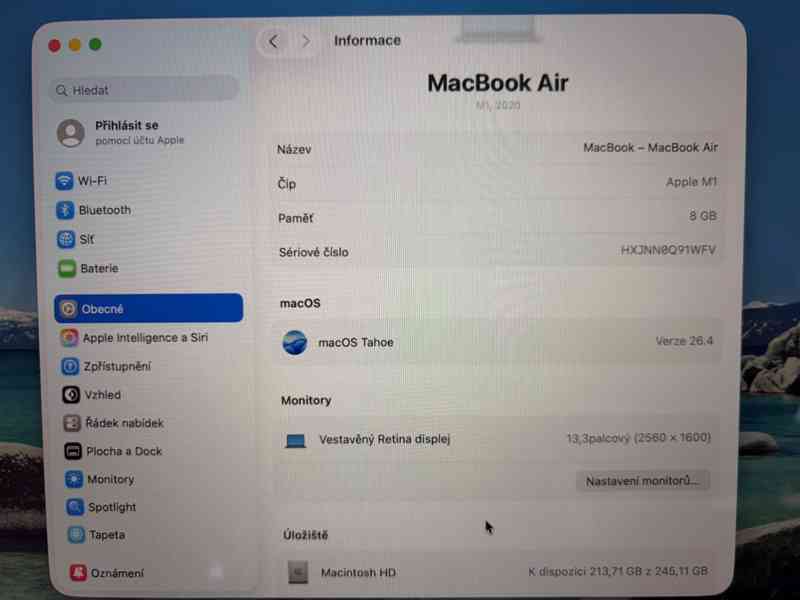 MacBook Air M1 8/256 GB, jako nový, záruka do 6/2027 - foto 2