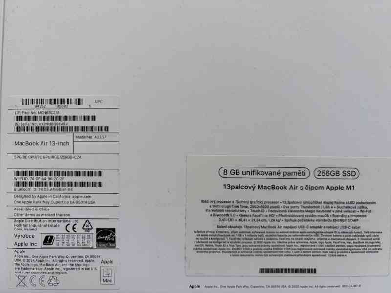 MacBook Air M1 8/256 GB, jako nový, záruka do 6/2027 - foto 8