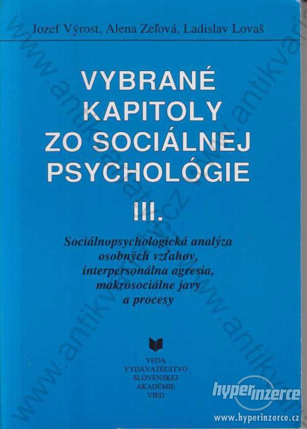 Vybrané kapitoly zo sociálnej psychológie III 1996 - foto 1