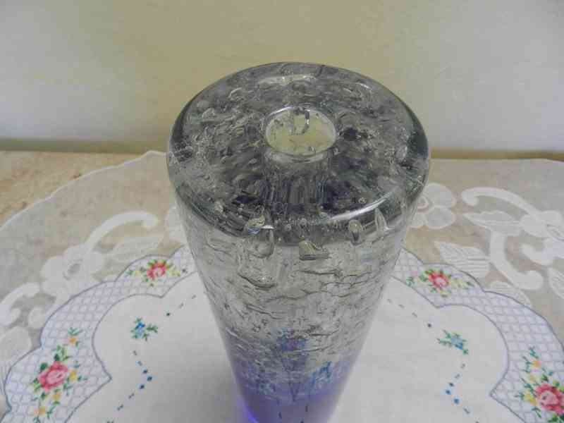 Váza velká modrá Jaroslav Svoboda Škrdlovice 32cm - foto 4