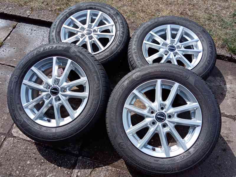 Obutá alu kola 15ky 5x100 pneu 90% ŠKODA SEAT VW SUBARU AUDI - foto 5