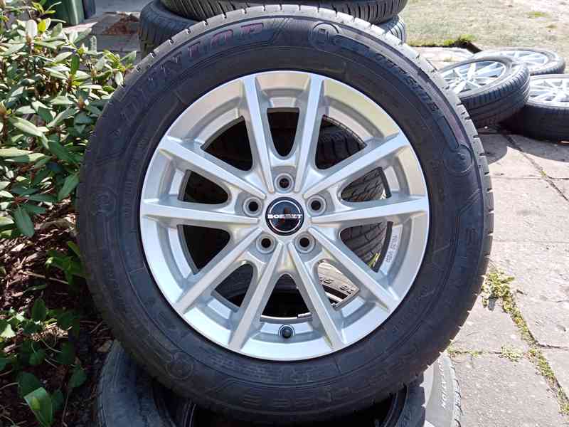 Obutá alu kola 15ky 5x100 pneu 90% ŠKODA SEAT VW SUBARU AUDI - foto 2
