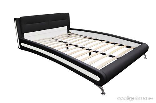 Moderní postel 180x200cm vč. roštu-černá nebo bílá - foto 3