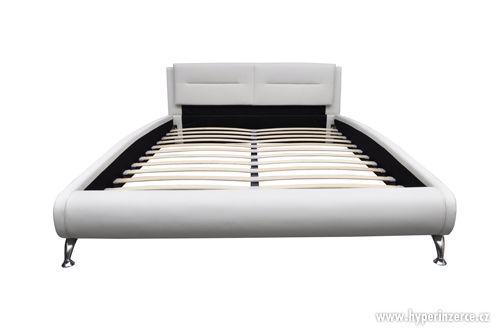 Moderní postel 180x200cm vč. roštu-černá nebo bílá - foto 7