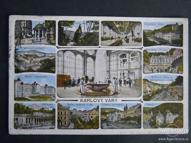13x v jedné pohlednici Karlovy Vary-okénková.1929.ZN.s TGM. - foto 1