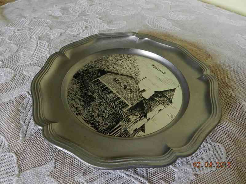 Starý dekorační cínový talíř Sparneck - foto 4