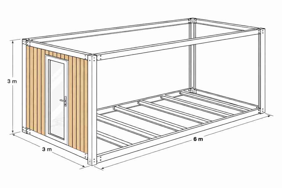 Ocelový rám / konstrukce 6 × 3 × 3 m - foto 1