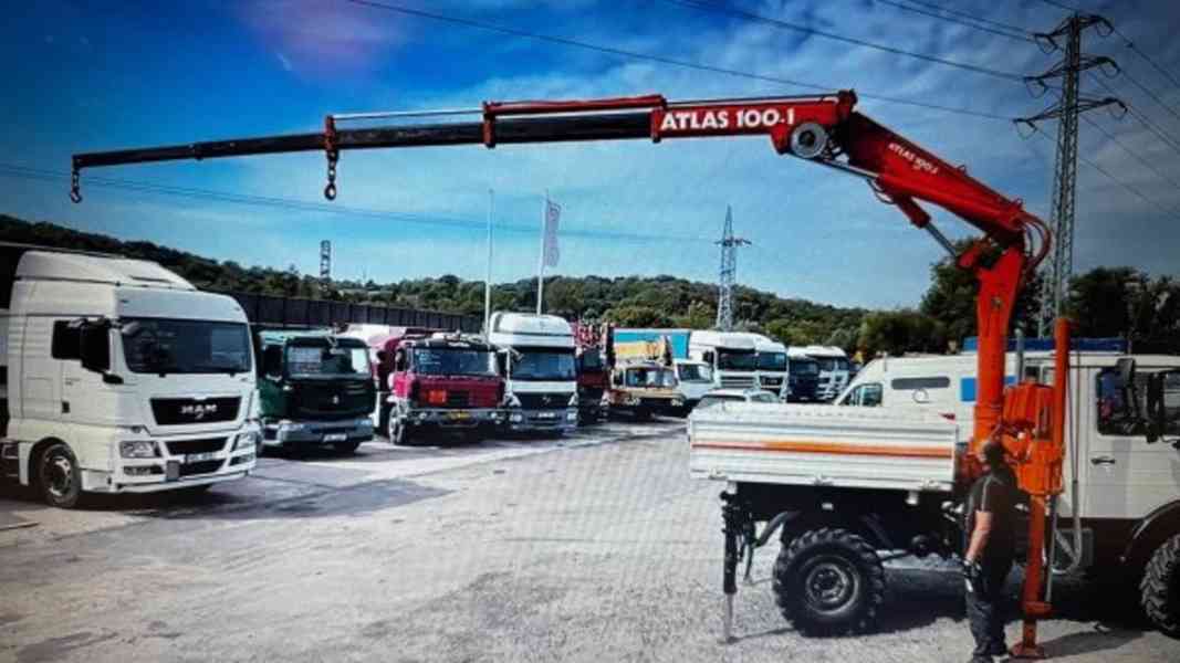 UNIMOG 4x4 sklápěč Mercedes +jeřáb Atlas 10tm/12m! - foto 3