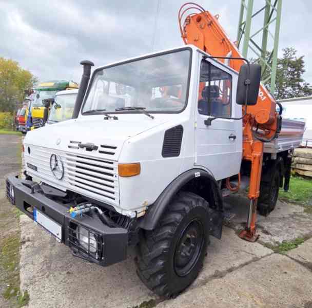 UNIMOG 4x4 sklápěč Mercedes +jeřáb Atlas 10tm/12m! - foto 10