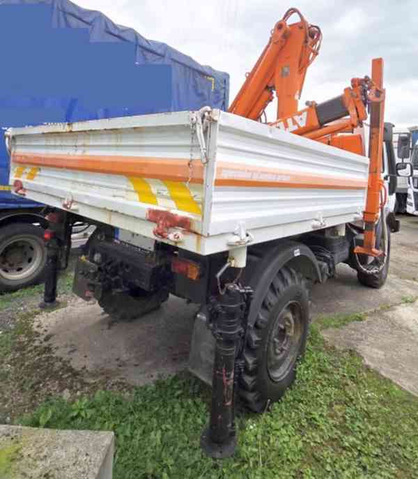 UNIMOG 4x4 sklápěč Mercedes +jeřáb Atlas 10tm/12m! - foto 4