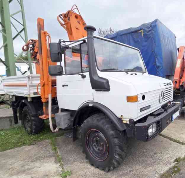 UNIMOG 4x4 sklápěč Mercedes +jeřáb Atlas 10tm/12m! - foto 2
