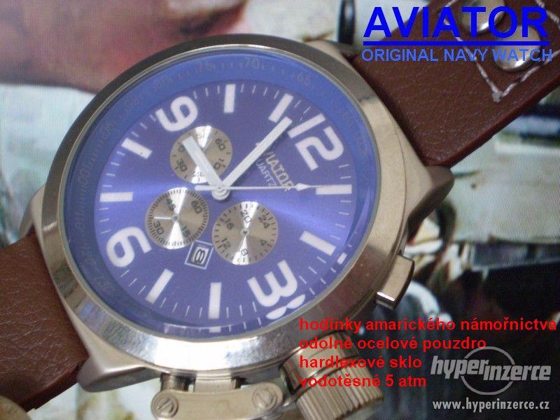 hodinky aviator-používané vojáky USA-vodotěsné - foto 1