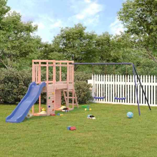 vidaXL Playhouse with Slide Ladder Swings Solid Wood Douglas - foto 2