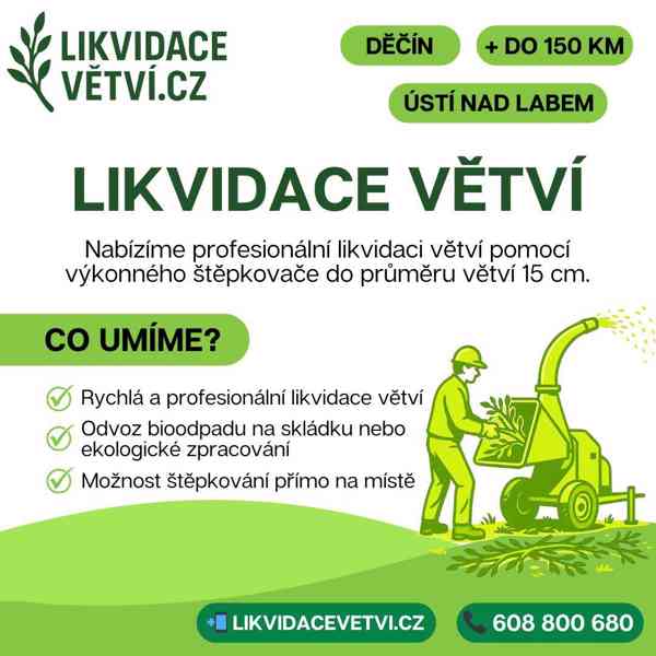 Nabízím likvidaci větví – Děčín a okolí (do 150 km)