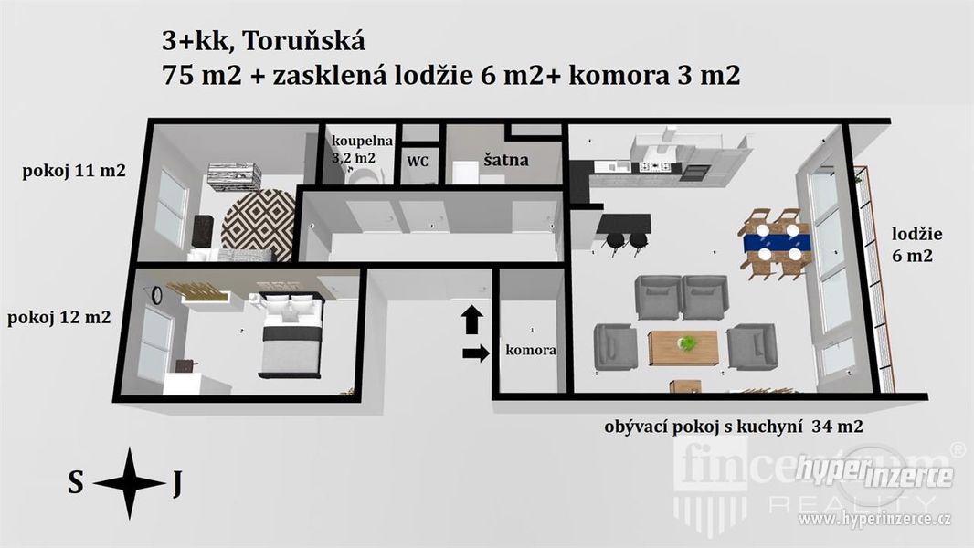 Pronájem bytu 3+kk 75 m2 Toruňská, Praha Bohnice - foto 21