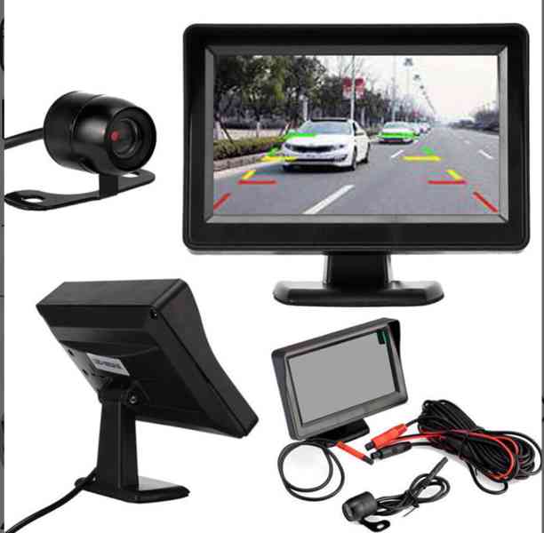 Zpětná kamera do auta a 4,3palcová HD 720P LCD monitorem
