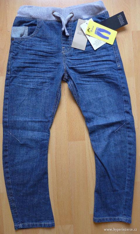 Nové modré džíny pružný pas bez zapínání vel. 134 (8-9) - foto 1