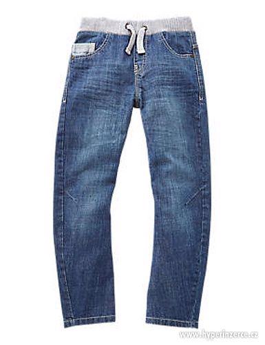 Nové modré džíny pružný pas bez zapínání vel. 134 (8-9) - foto 3