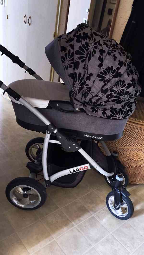 Kočárek:Babylux Margaret- Largo.Hluboký. Autosedačka+Brašna  - foto 5