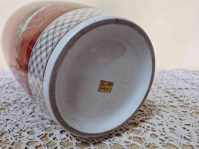 Krásná bohatě zdobená zlacená Váza s Ptáky Satsuma Japonsko - foto 16