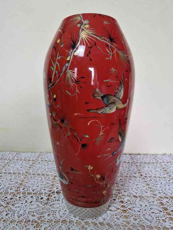 Krásná bohatě zdobená zlacená Váza s Ptáky Satsuma Japonsko - foto 6