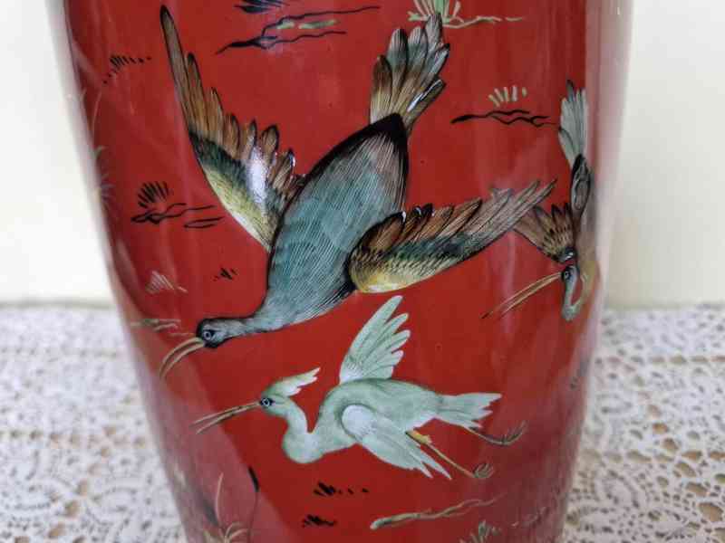 Krásná bohatě zdobená zlacená Váza s Ptáky Satsuma Japonsko - foto 8