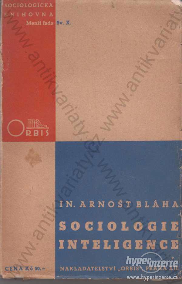 Sociologie inteligence Arnošt Bláha 1937 - foto 1