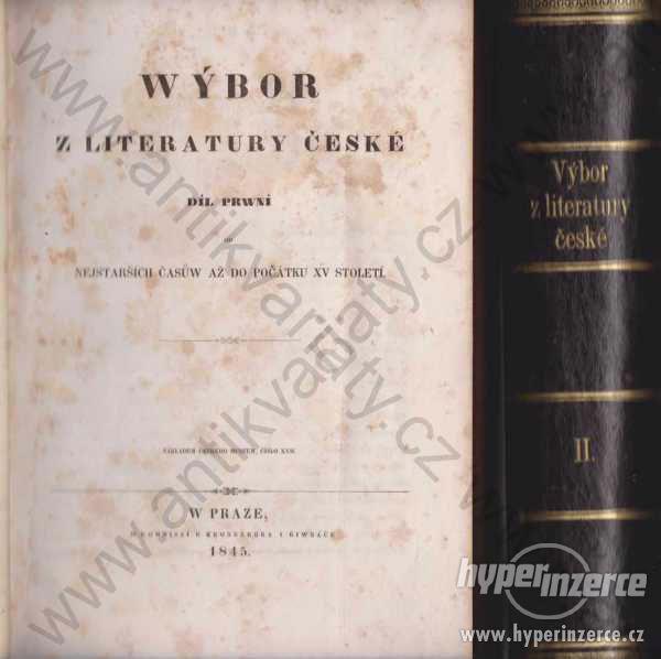 Wýbor z literatury české Karel Jaromír Erben 1845 - foto 1