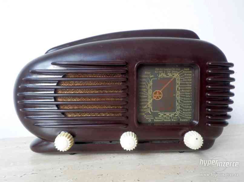 Tesla Talisman 308U, Art Deco starožitné rádio, plně funkční - foto 2