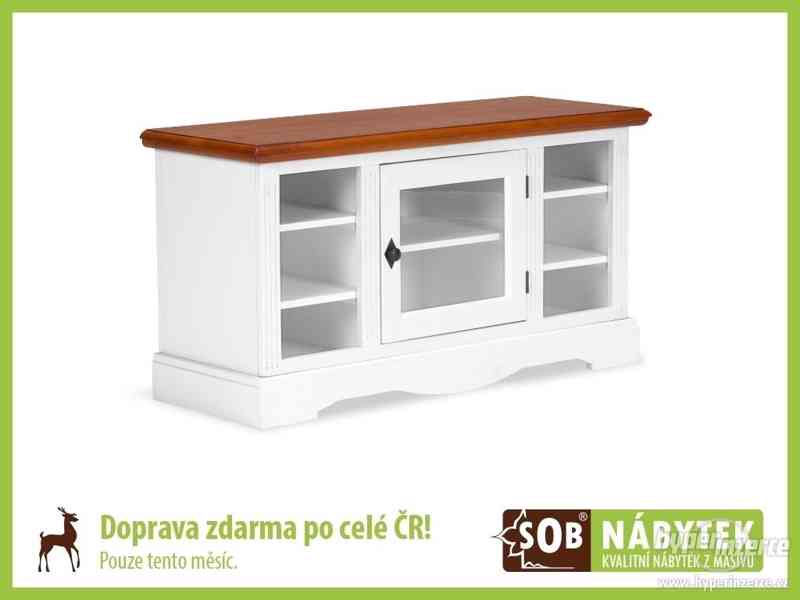 TV stolek z borovice, bílý televizní stolek - foto 1