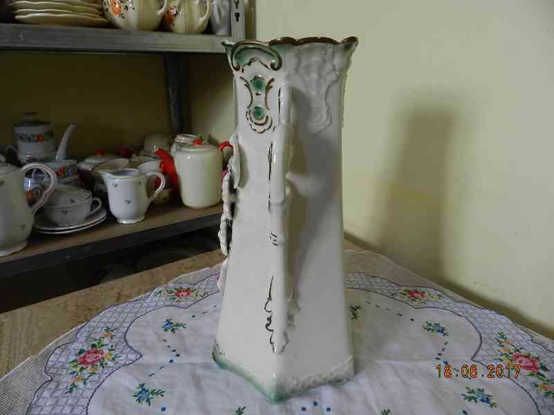 Krásná secesní Váza plastický dekor Květiny - foto 5