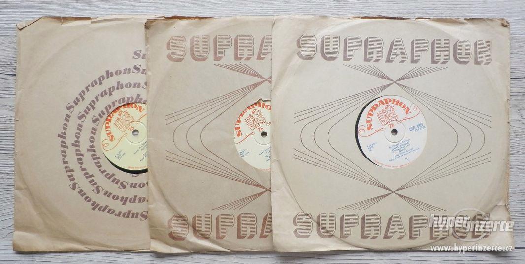 3 starožitné šelakové gramofonové desky Supraphon z 50. let - foto 1