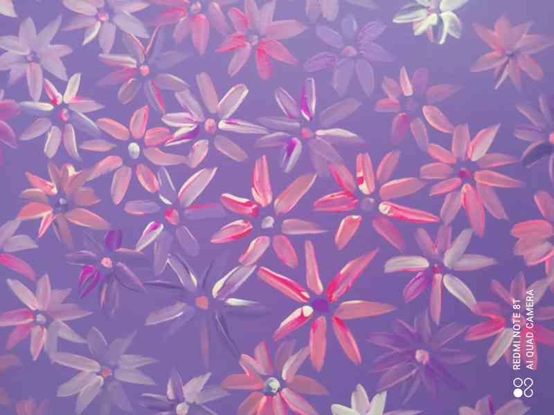 obraz růžovky na fialové akryl na plátně 70x50 - foto 2
