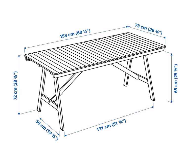 Zahradní dřevěný stůl IKEA FALHOLMEN – jako nový - foto 3