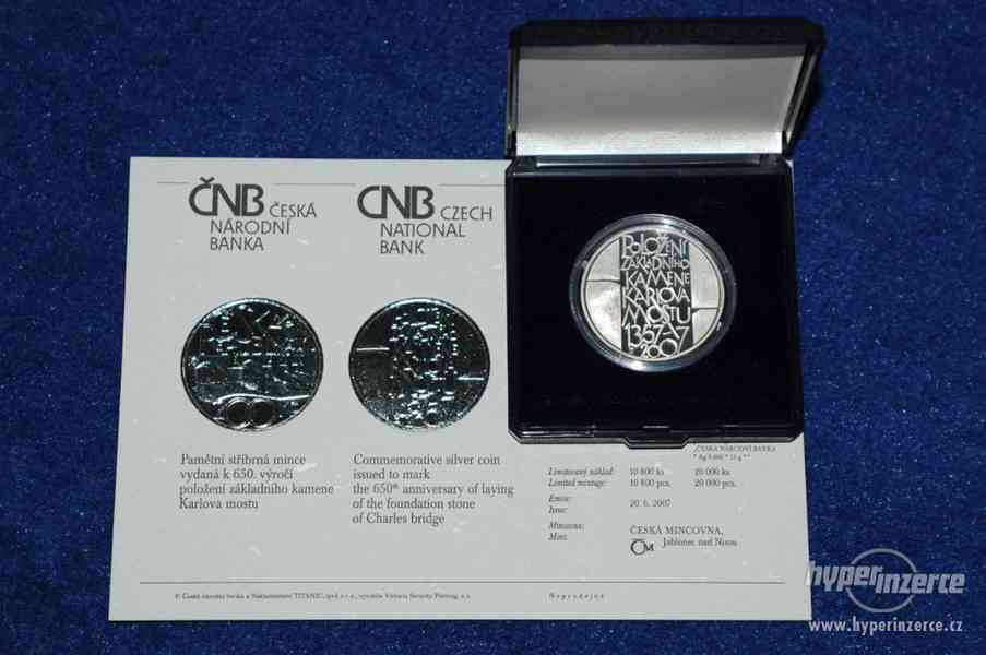 Pamětní stříbrné mince ČNB 200Kč 500Kč sada č.1 - foto 7