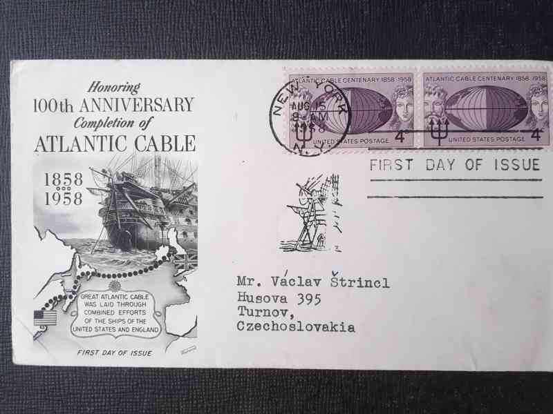 Atlantic Cable 1958 - obálka FDC  - foto 1