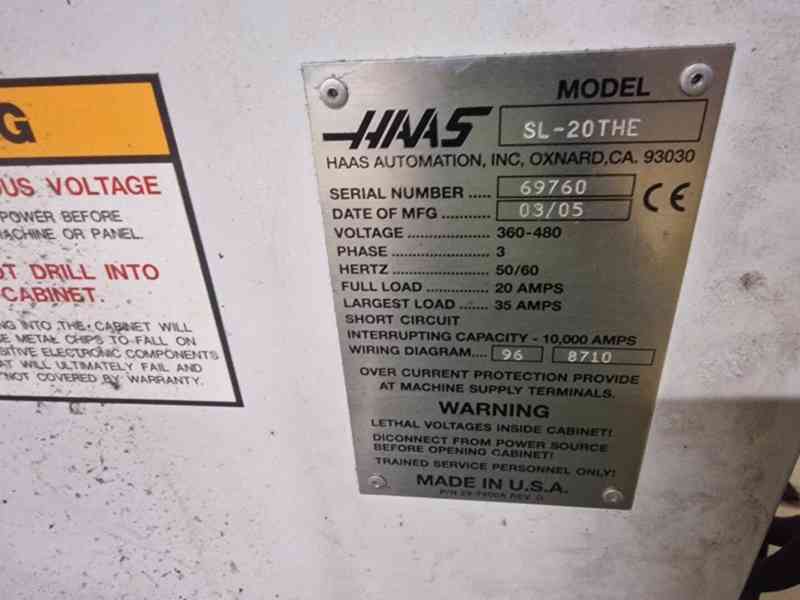 HAAS SL-20 CNC soustruh Live Tools C osa 2005 - foto 5