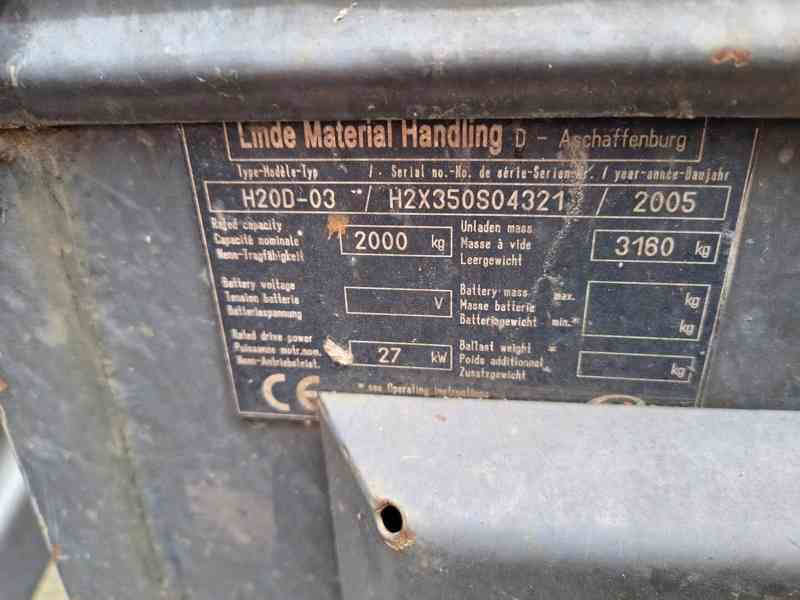 Vysokozdvižný vozík Linde H20D - foto 2