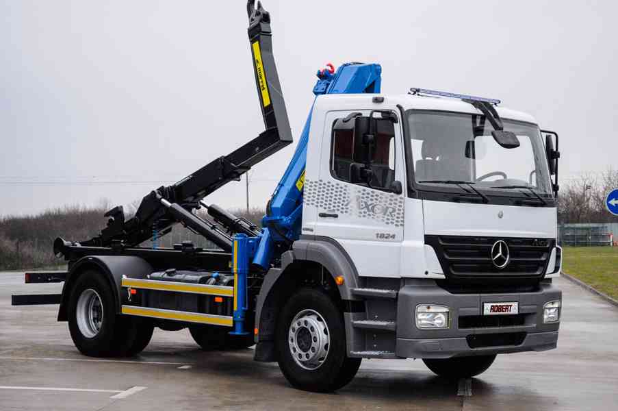 MERCEDES AXOR 1824 HÁKOVÝ NOSIČ KONTEJNERŮ + HYDR. RUKA EU4 - foto 78