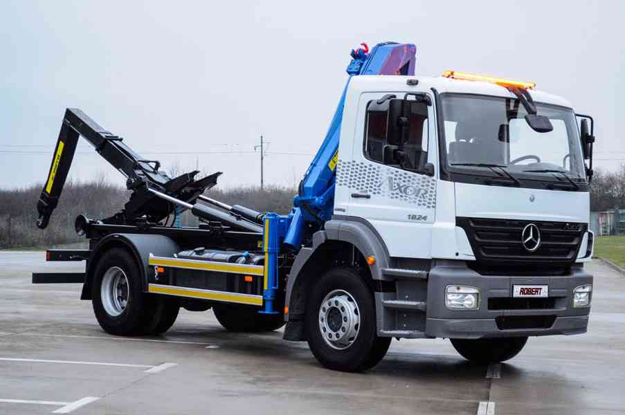 MERCEDES AXOR 1824 HÁKOVÝ NOSIČ KONTEJNERŮ + HYDR. RUKA EU4 - foto 89