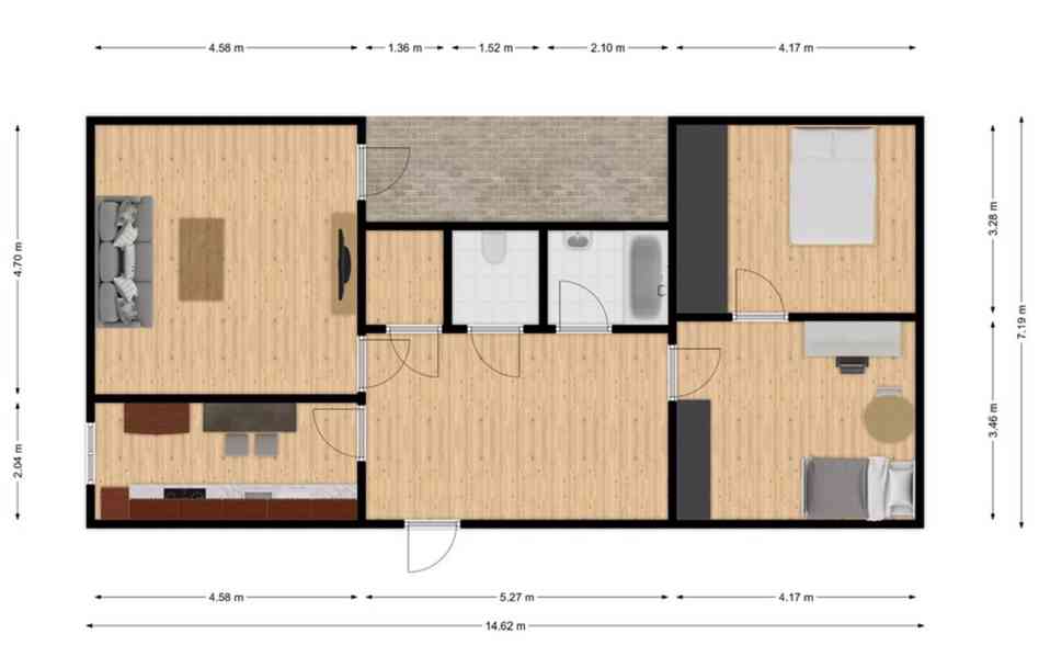 NABÍDKA PRONÁJMU BYTU 3+1 O CP CCA 81,10 M2 S BALKÓNEM, BRNO - foto 34