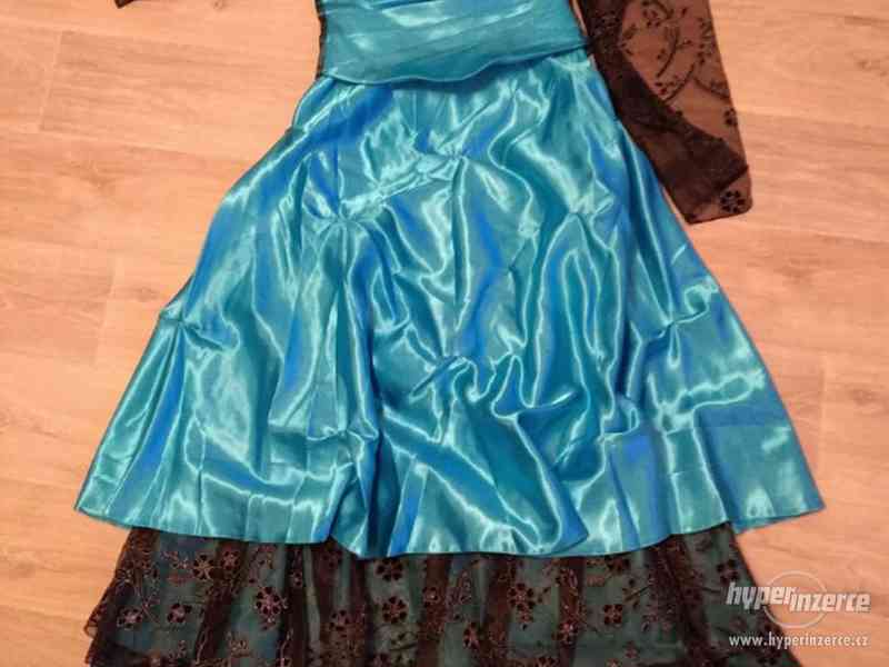 Dámské plesové šaty korzetové, modro černé - foto 1