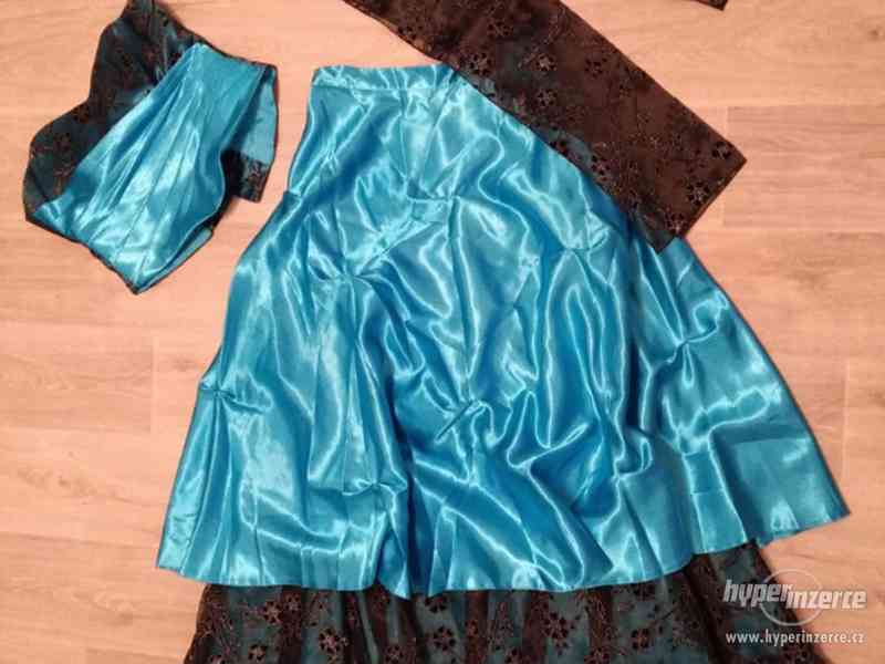 Dámské plesové šaty korzetové, modro černé - foto 2