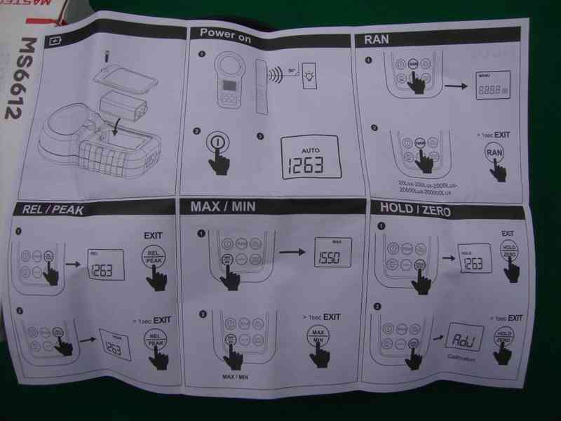 Mastech MS6612 Profesionální Luxmetr 0 - 200 000 Lux nový - foto 20