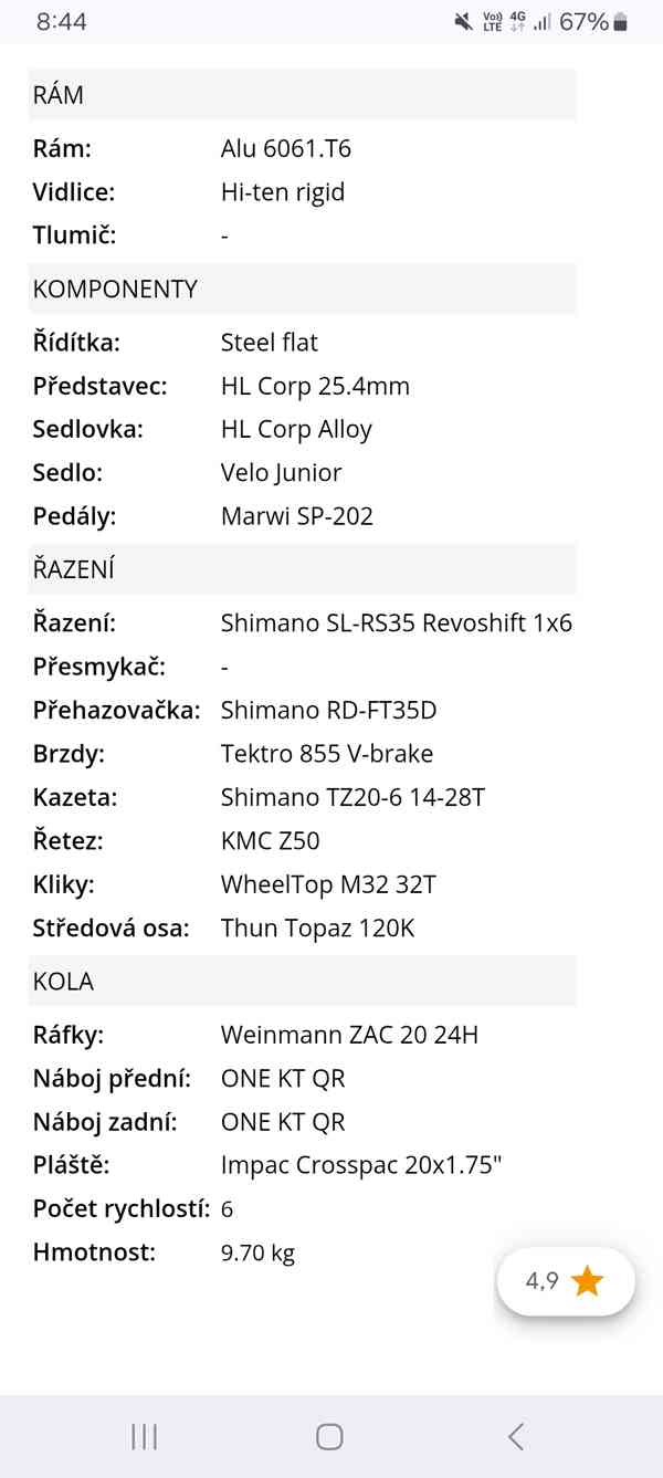 Dětské kolo Superior Paint XC 20, červené, TOP stav - foto 14