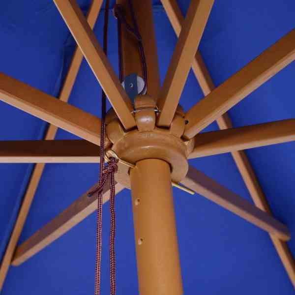 Zahradní slunečník s bambusovou konstrukcí | modrý - foto 2
