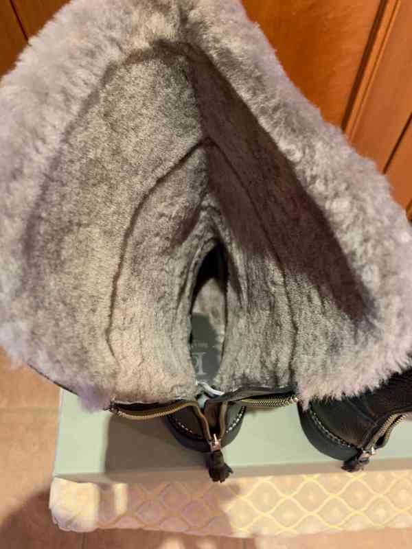 Nové luxusní zimní dámské kožené italské kozačky - foto 6