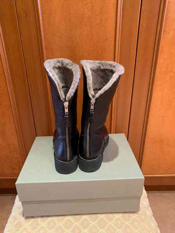 Nové luxusní zimní dámské kožené italské kozačky - foto 4