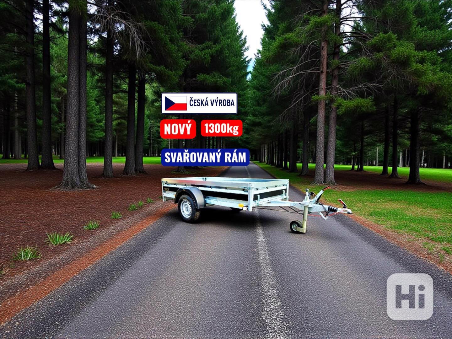 Přívěsný vozík brzděný 1300Kg, 2,65m x 1,30m, DPH - foto 1