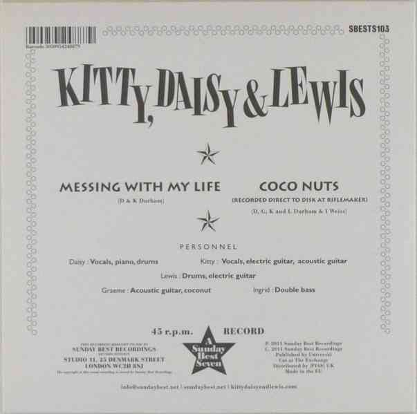 Kitty, Daisy & Lewis ‎– Messing With My Life/Coco Nuts  (SP) - foto 2